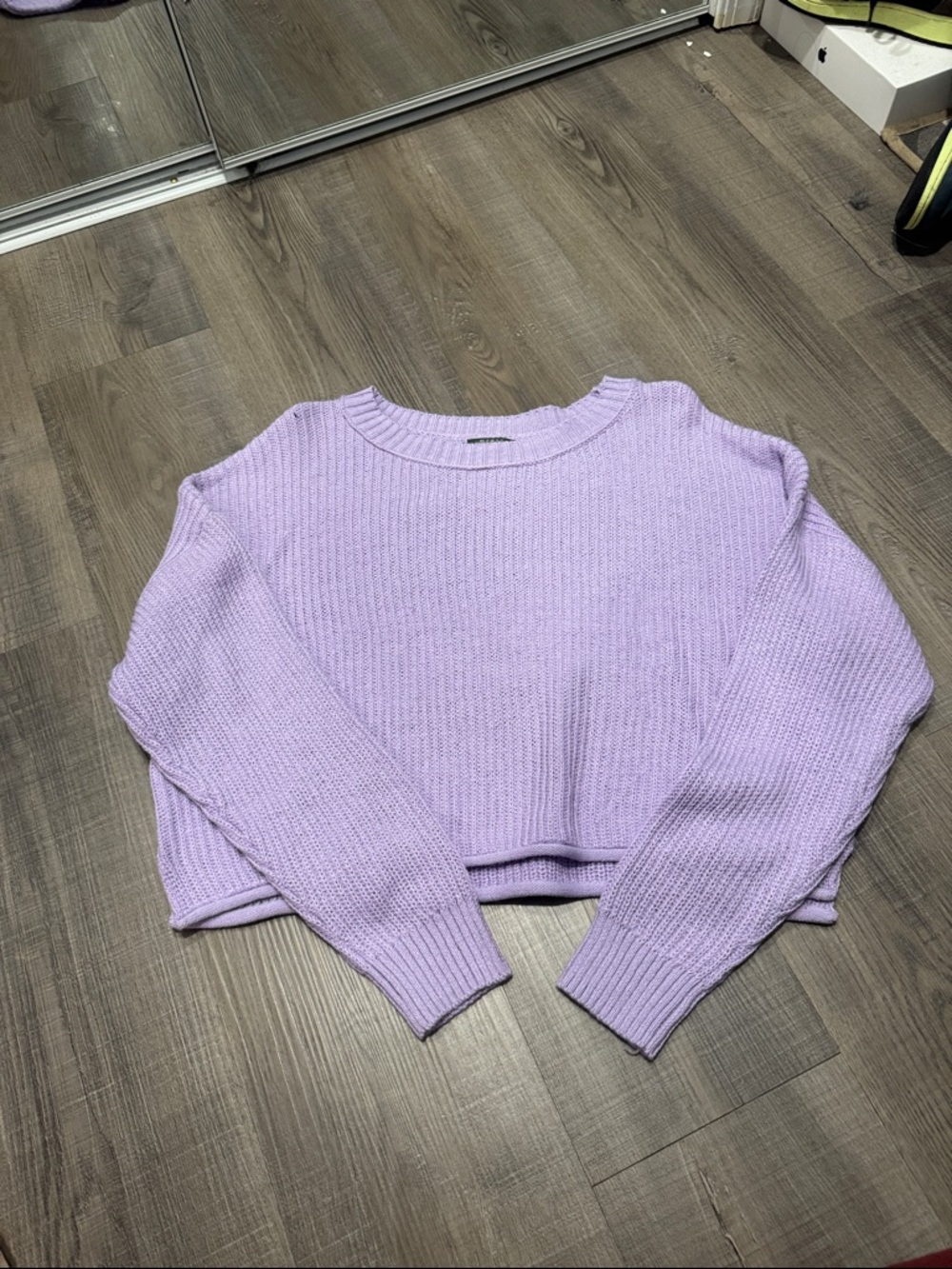 wild fable Lilac Cropped Crewneck Sweater